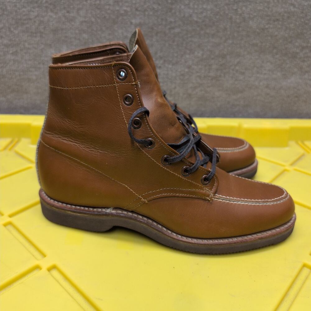 GH Bass Women's Brown Caramel Leather Boots Lace Up Size 6.5 A Vintage